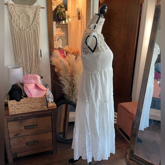 White Aqua Tie Knot Trap Dress - Picture 9 of 10